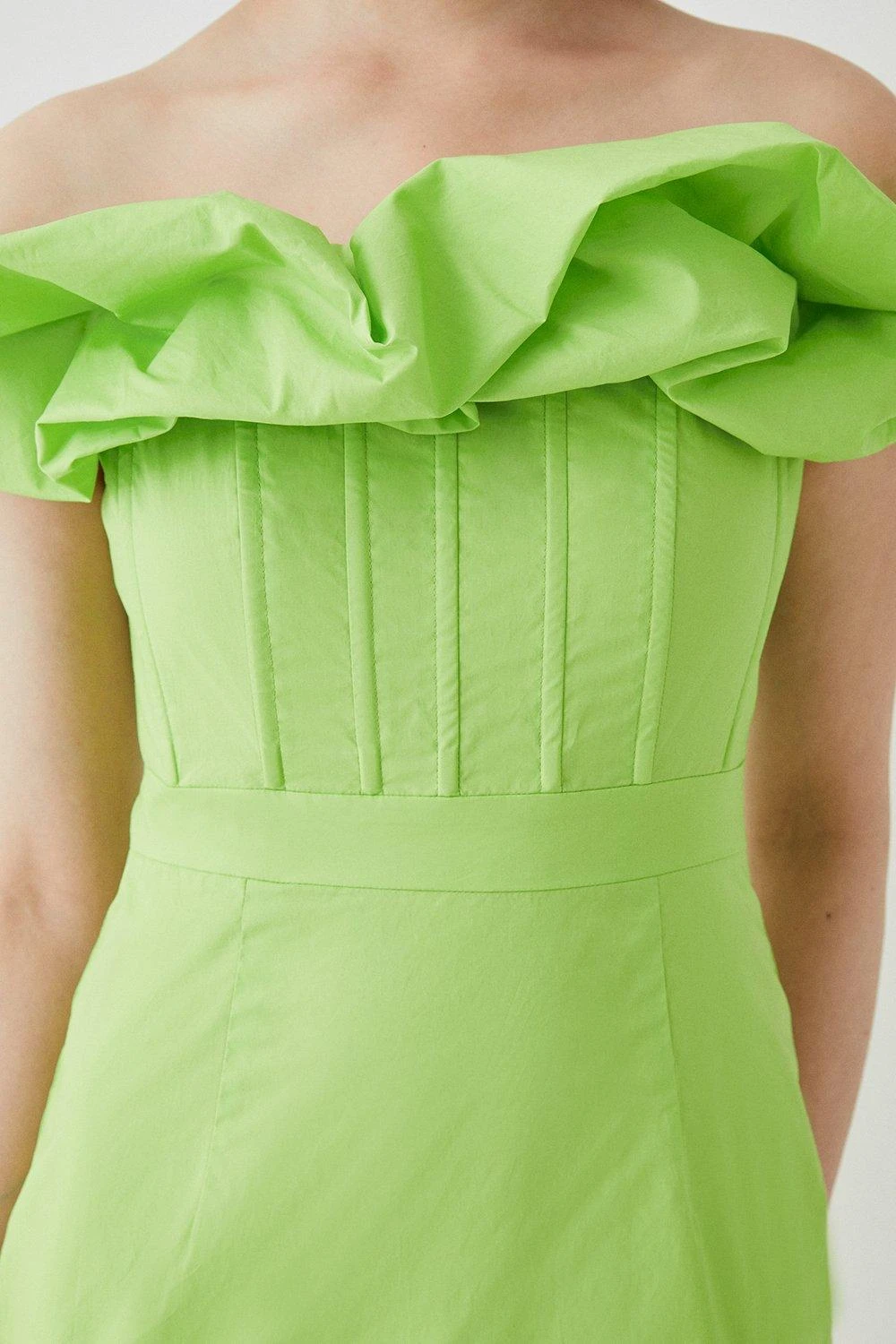 Coast Corset Detail Volume Bardot Midi Dress 4 Coast Corset Detail Volume Bardot Midi Dress - Image 2