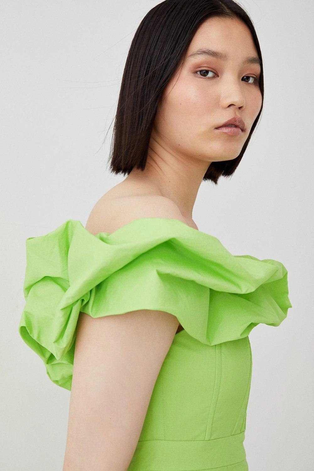 Coast Corset Detail Volume Bardot Midi Dress 5 Coast Corset Detail Volume Bardot Midi Dress - Image 3