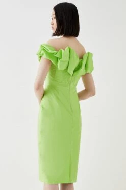 Coast Corset Detail Volume Bardot Midi Dress 9 Coast Corset Detail Volume Bardot Midi Dress -Simply Feminine Shop bcc05362 lime xl 3