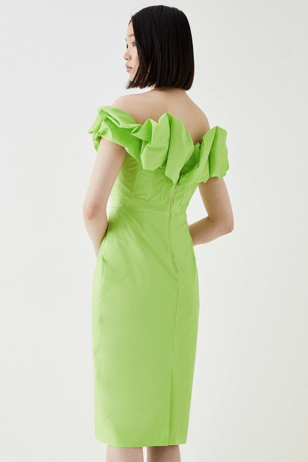 Coast Corset Detail Volume Bardot Midi Dress 6 Coast Corset Detail Volume Bardot Midi Dress - Image 4