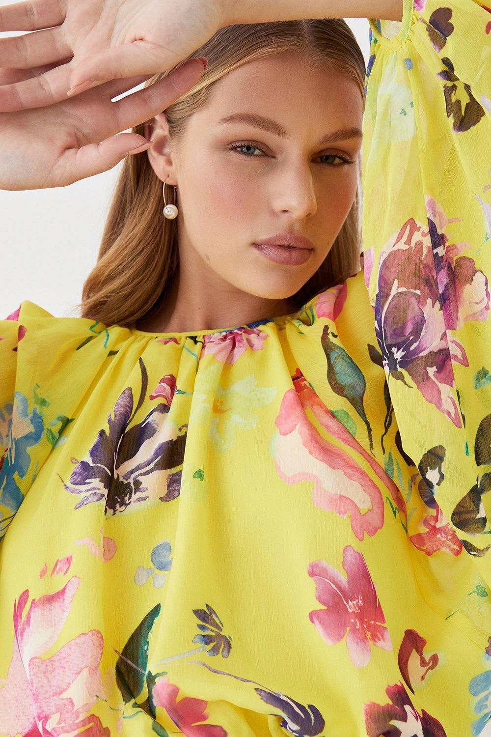 Coast Printed Volume Sleeve Blouson Mini Dress 4 Coast Printed Volume Sleeve Blouson Mini Dress - Image 2