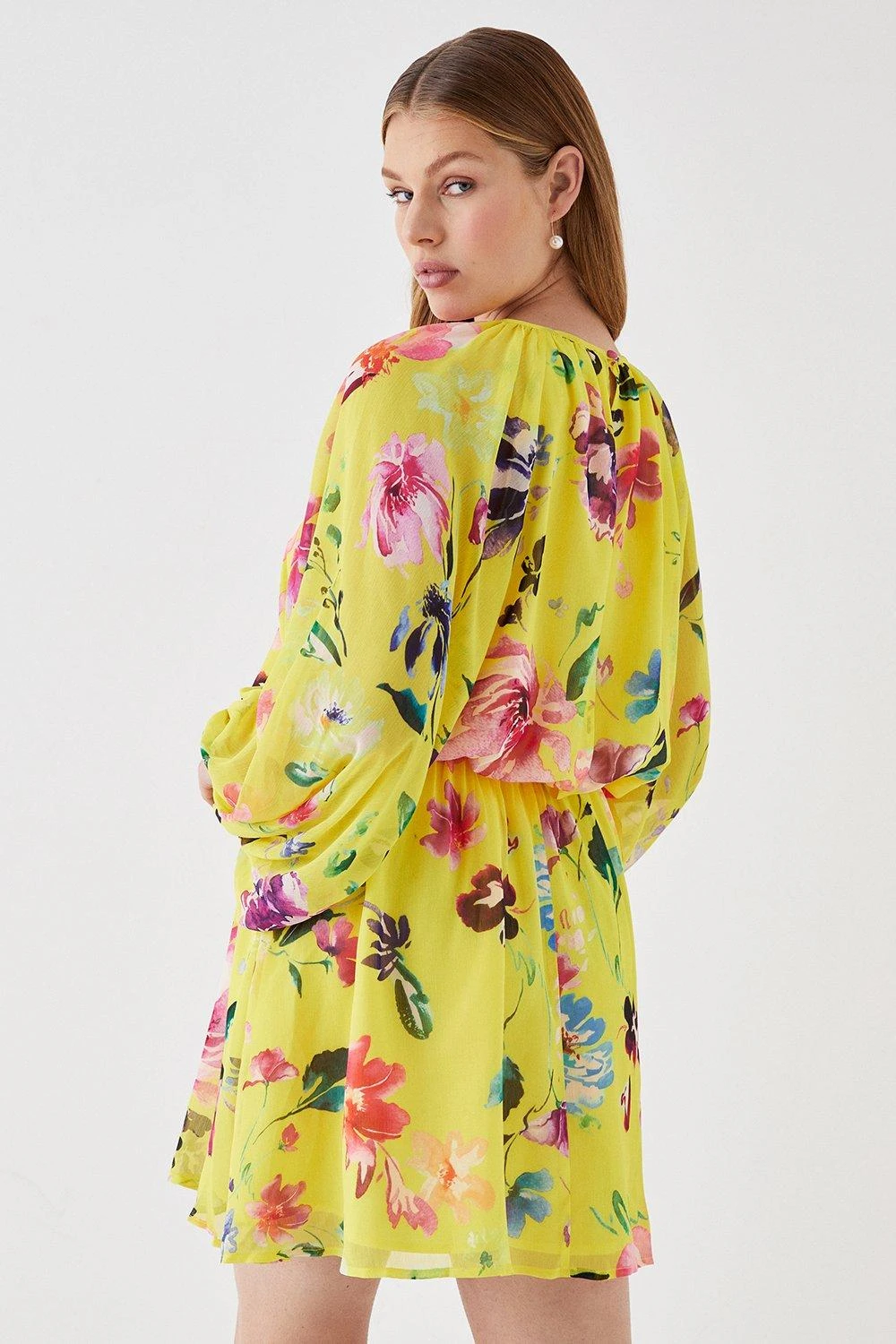 Coast Printed Volume Sleeve Blouson Mini Dress 6 Coast Printed Volume Sleeve Blouson Mini Dress - Image 4