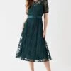 Coast Embroidered Mesh Puff Sleeve Midi Dress 2 Coast Embroidered Mesh Puff Sleeve Midi Dress -Simply Feminine Shop bcc05415 forest xl