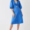 Coast Cotton Twist Front Midi Dress -Simply Feminine Shop bcc05419 cobalt xl