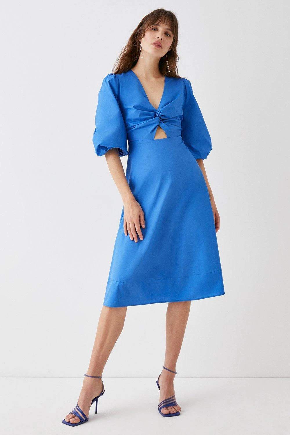 Coast Cotton Twist Front Midi Dress 3 Coast Cotton Twist Front Midi Dress