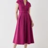 Coast Belted Full Skirt Midi Dress -Simply Feminine Shop bcc05482 pink xl