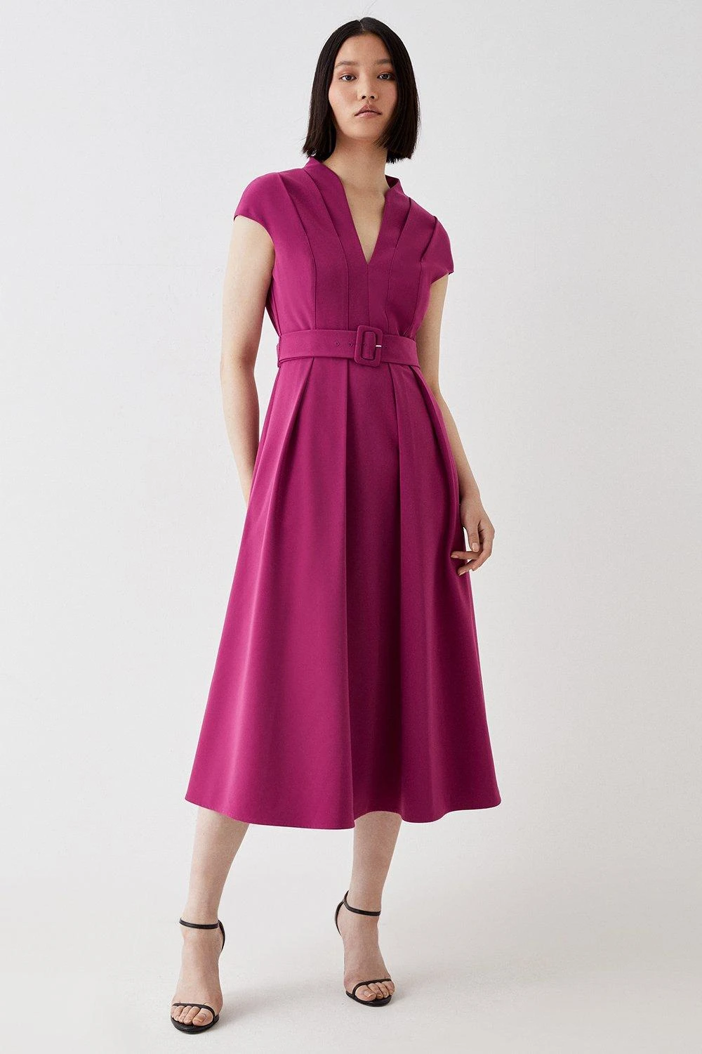 Coast Belted Full Skirt Midi Dress 3 Coast Belted Full Skirt Midi Dress