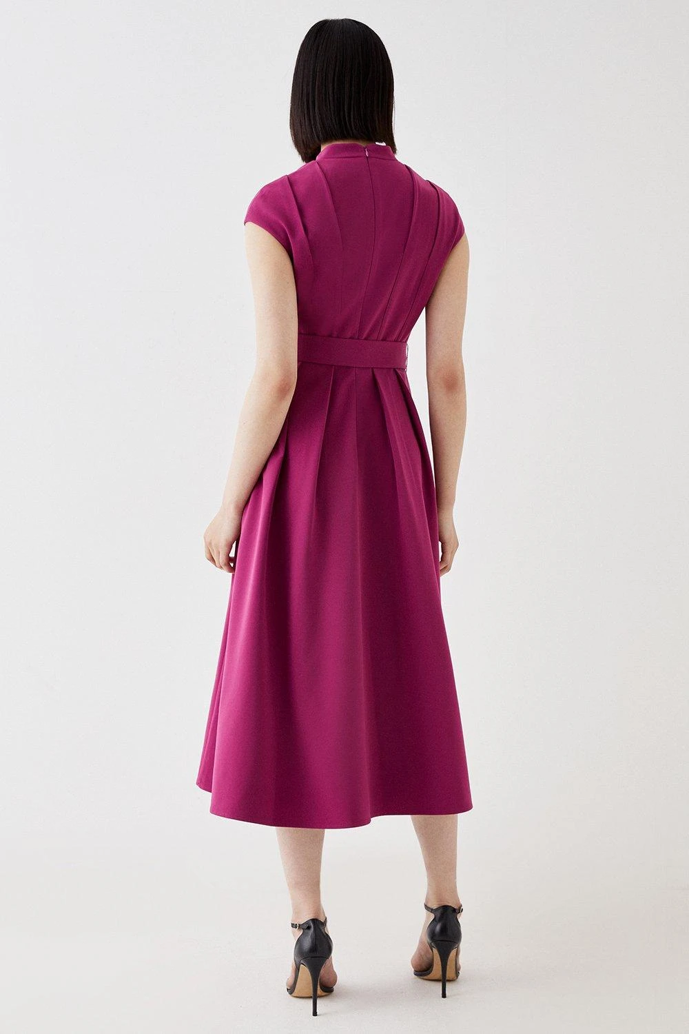 Coast Belted Full Skirt Midi Dress 6 Coast Belted Full Skirt Midi Dress - Image 4