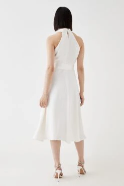 Coast Premium Halter Neck Belted Midi Dress -Simply Feminine Shop bcc05483 ivory xl 3