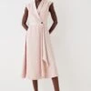 Coast Sleeveless Tux Wrap Fluid Midi Dress 2 Coast Sleeveless Tux Wrap Fluid Midi Dress -Simply Feminine Shop bcc05484 blush xl