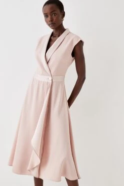 Coast Sleeveless Tux Wrap Fluid Midi Dress -Simply Feminine Shop bcc05484 blush xl 2