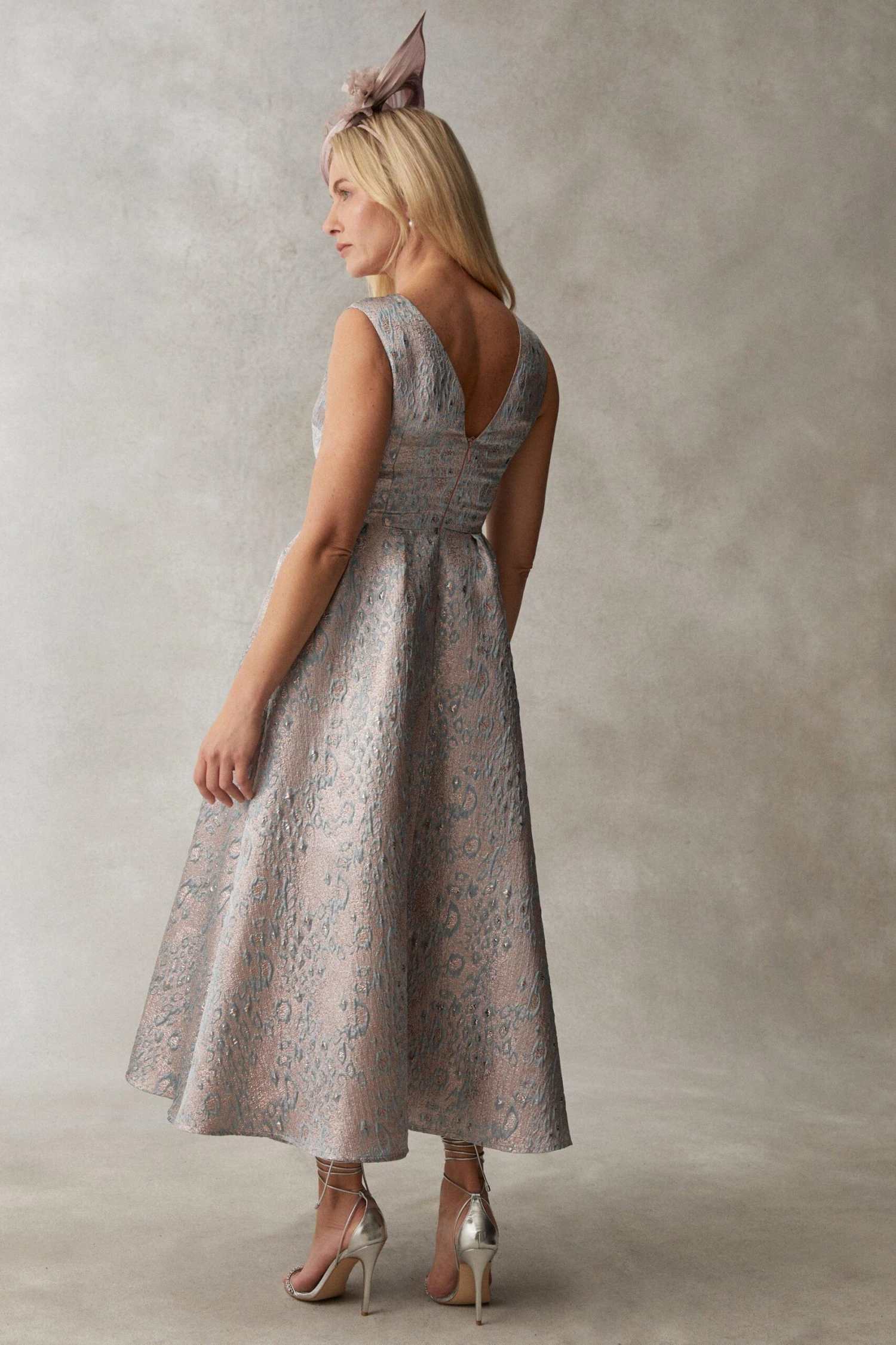 Coast Premium Metallic Jacquard Midi Dress 5 Coast Premium Metallic Jacquard Midi Dress - Image 3