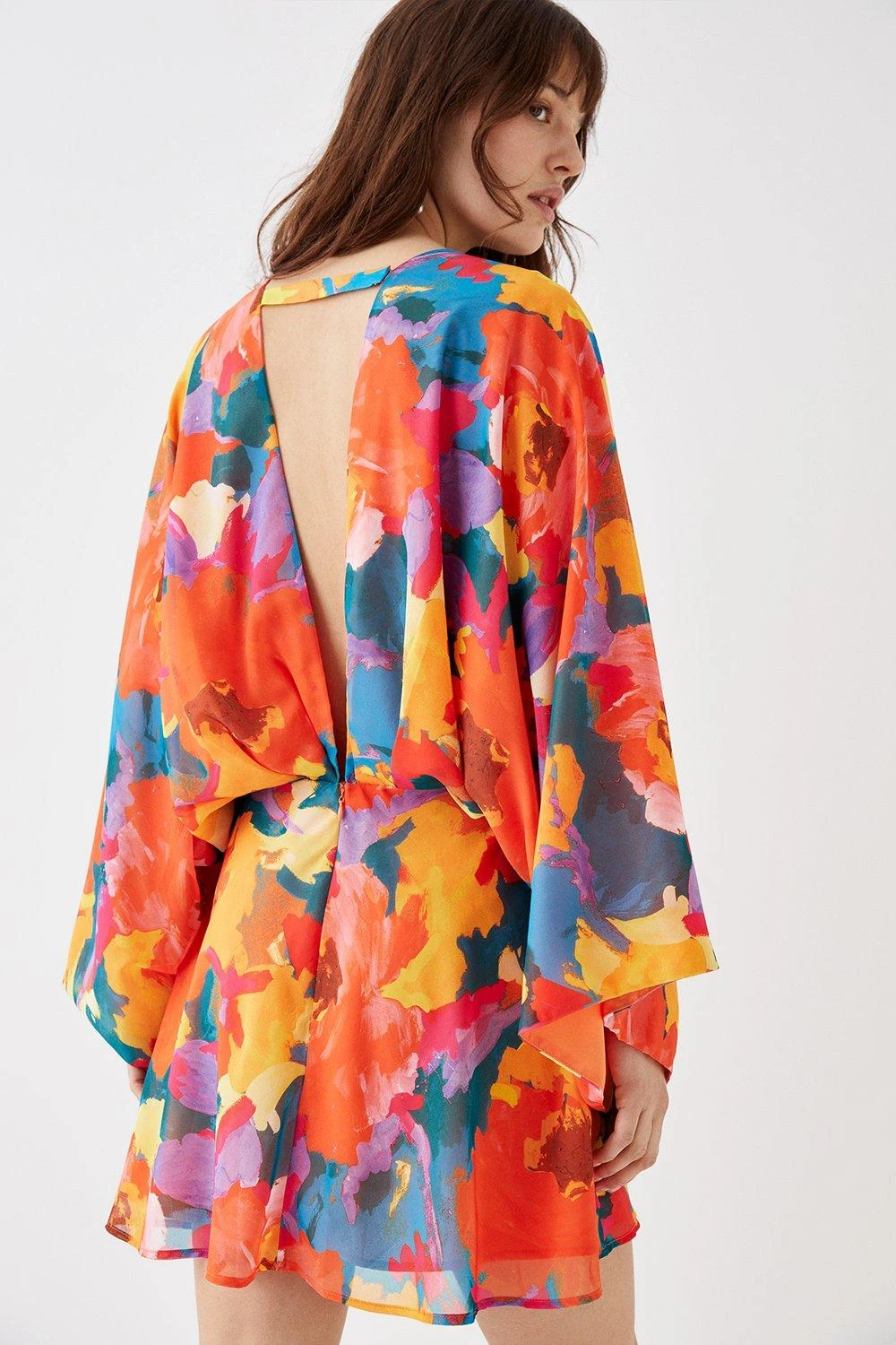 Coast Printed V Neck Kimono Mini Dress 6 Coast Printed V Neck Kimono Mini Dress - Image 4