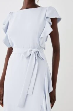 Coast Ruffle Sleeve Tie Waist Midi Dress -Simply Feminine Shop bcc05493 light20grey xl 1