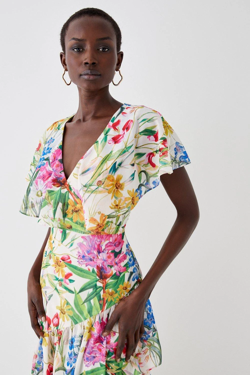 Coast Printed Cape Wrap Midi Dress 5 Coast Printed Cape Wrap Midi Dress - Image 3