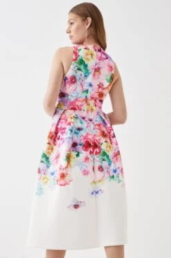 Coast Cross Front Full Skirt Scuba Midi Dress -Simply Feminine Shop bcc05499 ivory xl 2