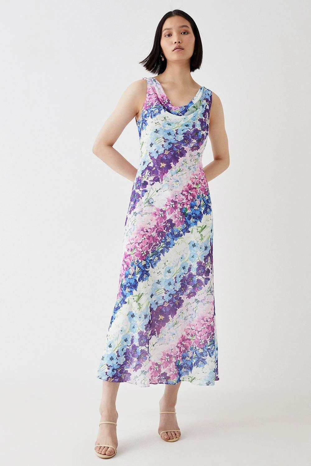 Coast Cowl Neck Flute Skirt Midi Dress 3 Coast Cowl Neck Flute Skirt Midi Dress