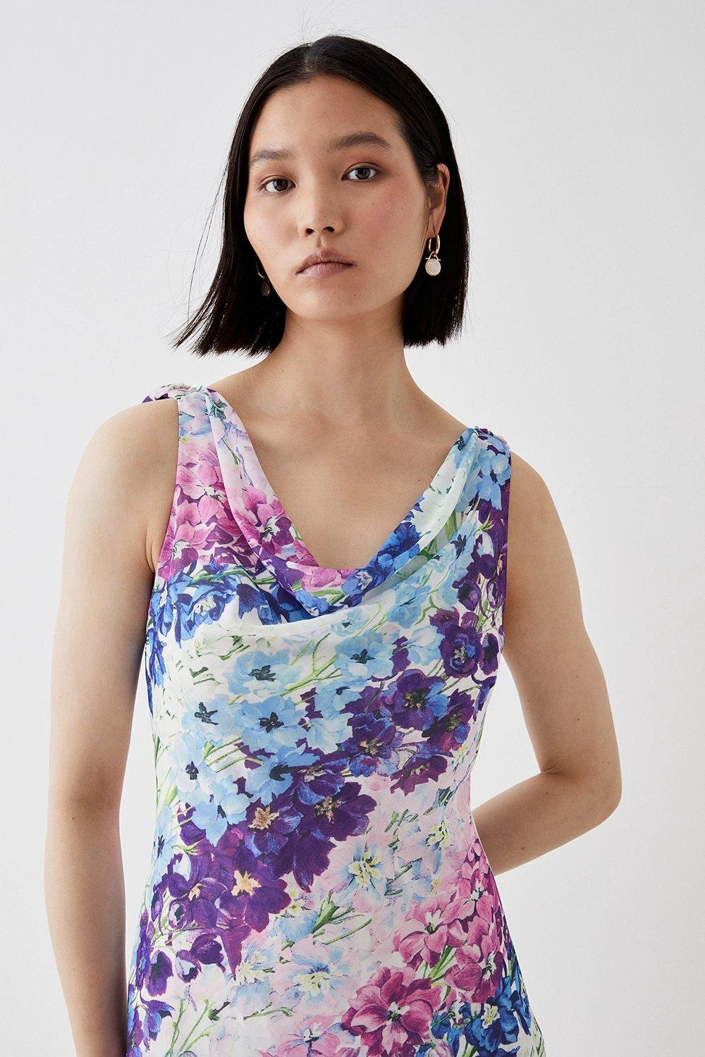 Coast Cowl Neck Flute Skirt Midi Dress 4 Coast Cowl Neck Flute Skirt Midi Dress - Image 2