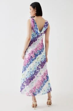 Coast Cowl Neck Flute Skirt Midi Dress 8 Coast Cowl Neck Flute Skirt Midi Dress -Simply Feminine Shop bcc05507 purple xl 2