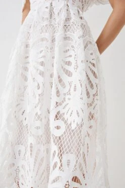 Coast Bardot Lace Midi Dress -Simply Feminine Shop bcc05521 white xl 2