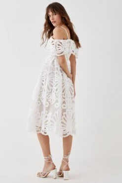 Coast Bardot Lace Midi Dress -Simply Feminine Shop bcc05521 white xl 3