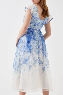 Coast Organza Frill Sleeve Midi Dress -Simply Feminine Shop bcc05524 blue xl 2