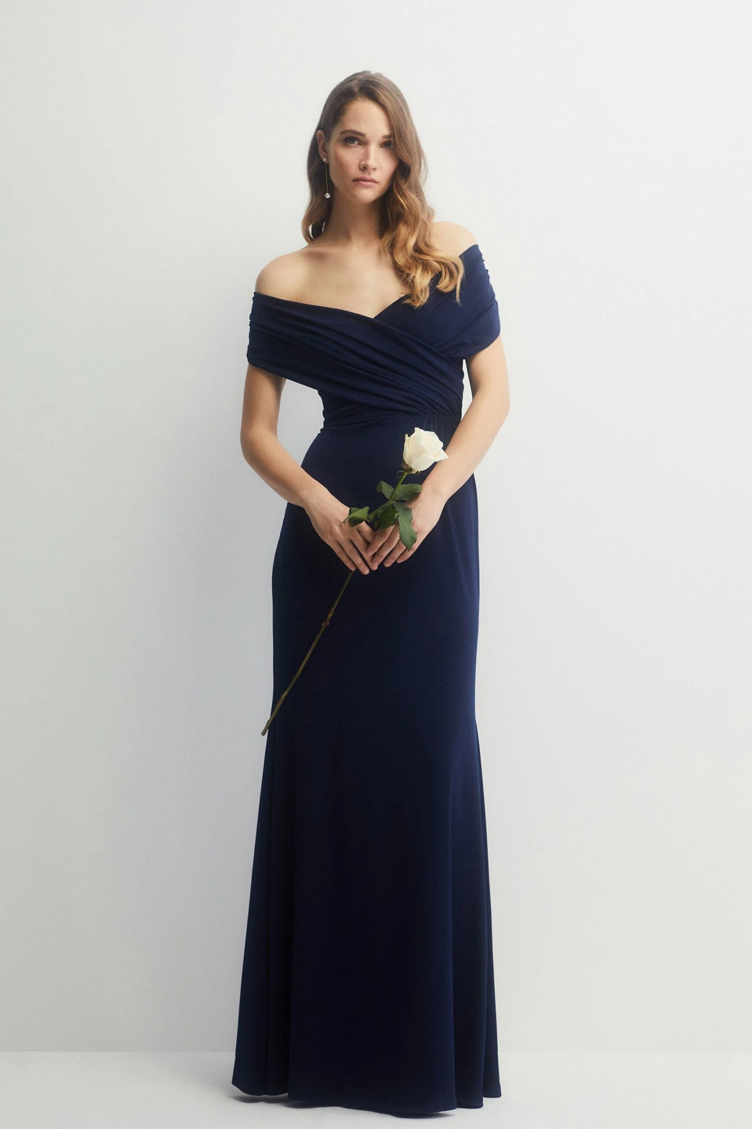 Coast Petite Ruched Bardot Fishtail Slinky Jersey Bridesmaids Maxi 3 Coast Petite Ruched Bardot Fishtail Slinky Jersey Bridesmaids Maxi