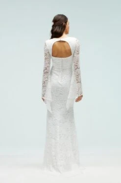 Coast Petite Kimono Sleeve Boho Lace Dress With Train 9 Coast Petite Kimono Sleeve Boho Lace Dress With Train -Simply Feminine Shop bcc05557 ivory xl 2