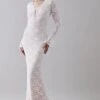 Coast Long Sleeve Boho Lace Keyhole Wedding Dress -Simply Feminine Shop bcc05562 ivory xl