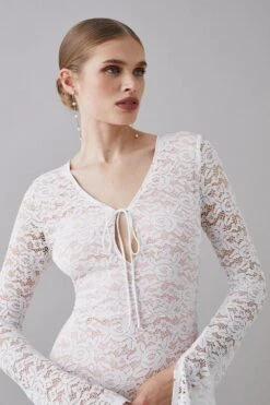 Coast Long Sleeve Boho Lace Keyhole Wedding Dress 7 Coast Long Sleeve Boho Lace Keyhole Wedding Dress -Simply Feminine Shop bcc05562 ivory xl 1