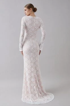 Coast Long Sleeve Boho Lace Keyhole Wedding Dress 8 Coast Long Sleeve Boho Lace Keyhole Wedding Dress -Simply Feminine Shop bcc05562 ivory xl 2