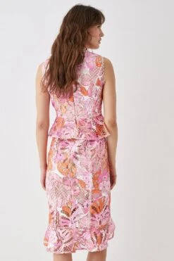 Coast Lace Midi Dress With Cut Out Back -Simply Feminine Shop bcc05587 pink xl 3