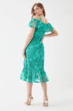 Coast Button Front Bardot Lace Pencil Dress 7 Coast Button Front Bardot Lace Pencil Dress -Simply Feminine Shop bcc05589 green xl 2