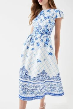 Coast Puff Sleeve Satin Midi Dress -Simply Feminine Shop bcc05591 blue xl 2