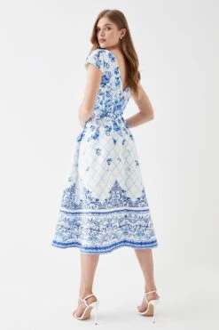 Coast Puff Sleeve Satin Midi Dress -Simply Feminine Shop bcc05591 blue xl 3