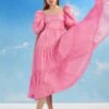 Coast Lisa Tan Glossy Organza Tiered Midi Dress -Simply Feminine Shop bcc05592 pink xl
