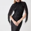 Coast Sequin And Bead Embellished Cape -Simply Feminine Shop bcc05608 black xl