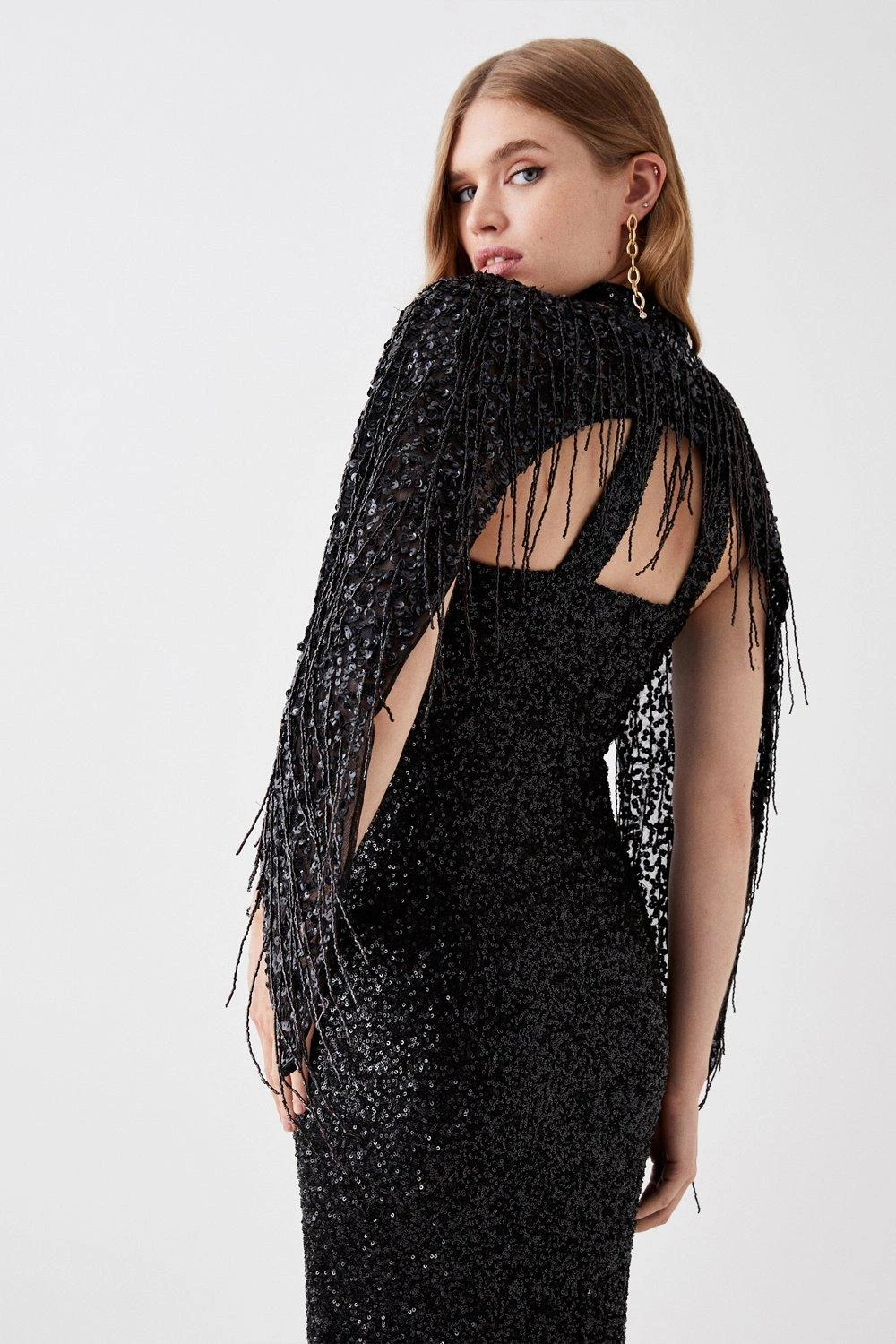 Coast Sequin And Bead Embellished Cape 5 Coast Sequin And Bead Embellished Cape - Image 3