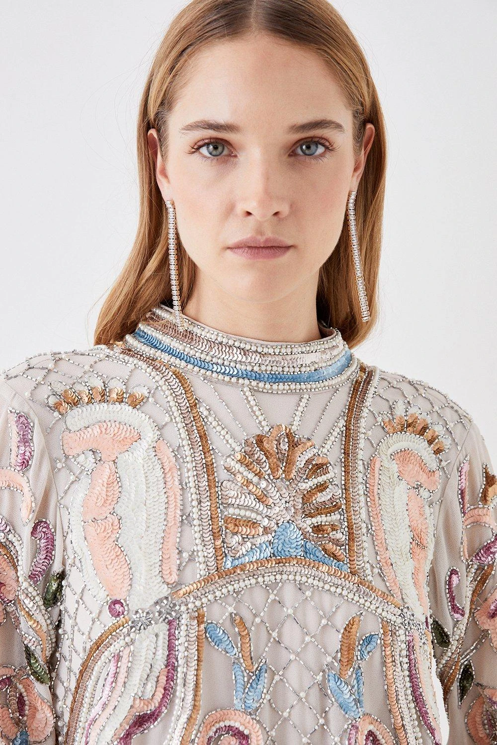 Coast The Collector Hand Embellished Mini Dress With Long Sleeve 5 Coast The Collector Hand Embellished Mini Dress With Long Sleeve - Image 4