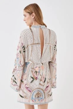 Coast The Collector Hand Embellished Mini Dress With Long Sleeve 10 Coast The Collector Hand Embellished Mini Dress With Long Sleeve -Simply Feminine Shop bcc05682 cream xl 4