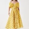 Coast Bardot Midi Dress In Stripe Organza 1 Coast Bardot Midi Dress In Stripe Organza -Simply Feminine Shop bcc05690 chartreuse xl