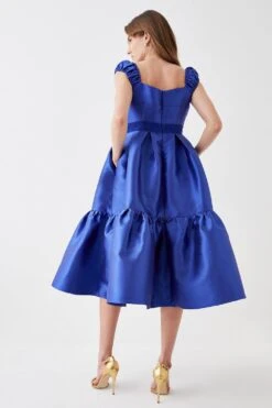 Coast Lace Trim Twill Midi Dress -Simply Feminine Shop bcc05693 cobalt xl 2