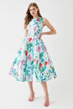 Coast Seam Detail Twill Midi Dress