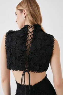 Coast The Collector Applique Lace Midi Dress -Simply Feminine Shop bcc05713 black xl 2