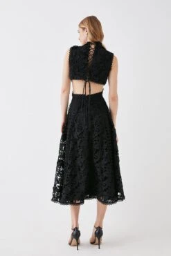 Coast The Collector Applique Lace Midi Dress -Simply Feminine Shop bcc05713 black xl 3