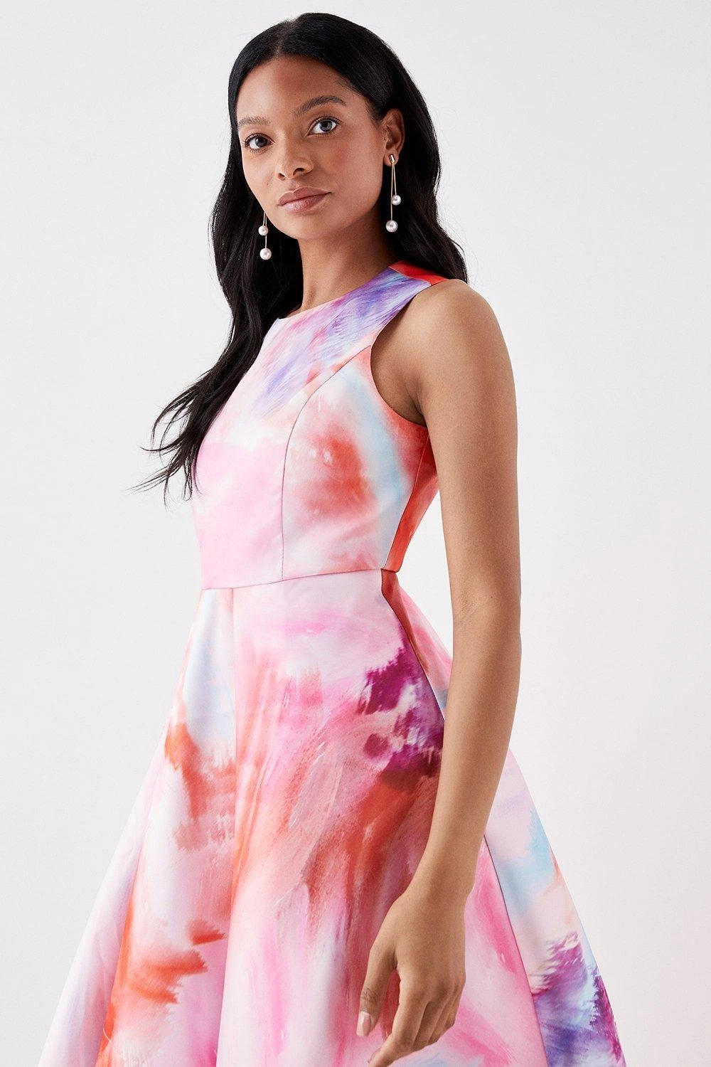 Coast Petite Dip Hem Twill Midi Dress 4 Coast Petite Dip Hem Twill Midi Dress - Image 2