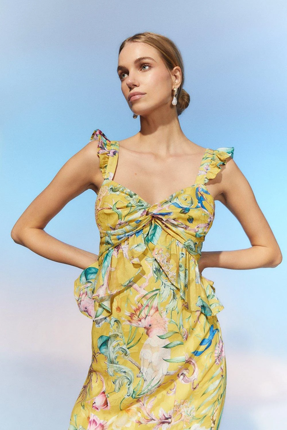 Coast The Collector Twist Front Georgette Jacquard Midi Dress 3 Coast The Collector Twist Front Georgette Jacquard Midi Dress