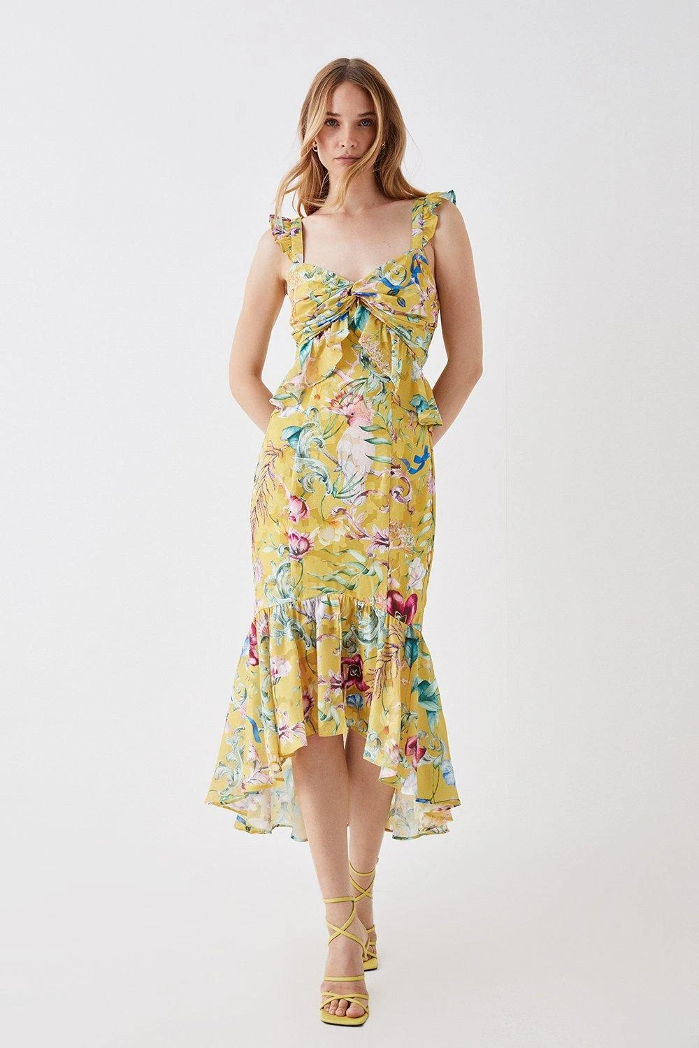 Coast The Collector Twist Front Georgette Jacquard Midi Dress 4 Coast The Collector Twist Front Georgette Jacquard Midi Dress - Image 2