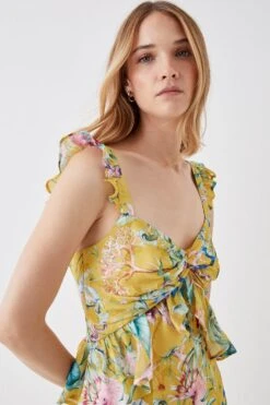 Coast The Collector Twist Front Georgette Jacquard Midi Dress 9 Coast The Collector Twist Front Georgette Jacquard Midi Dress -Simply Feminine Shop bcc05727 chartreuse xl 2