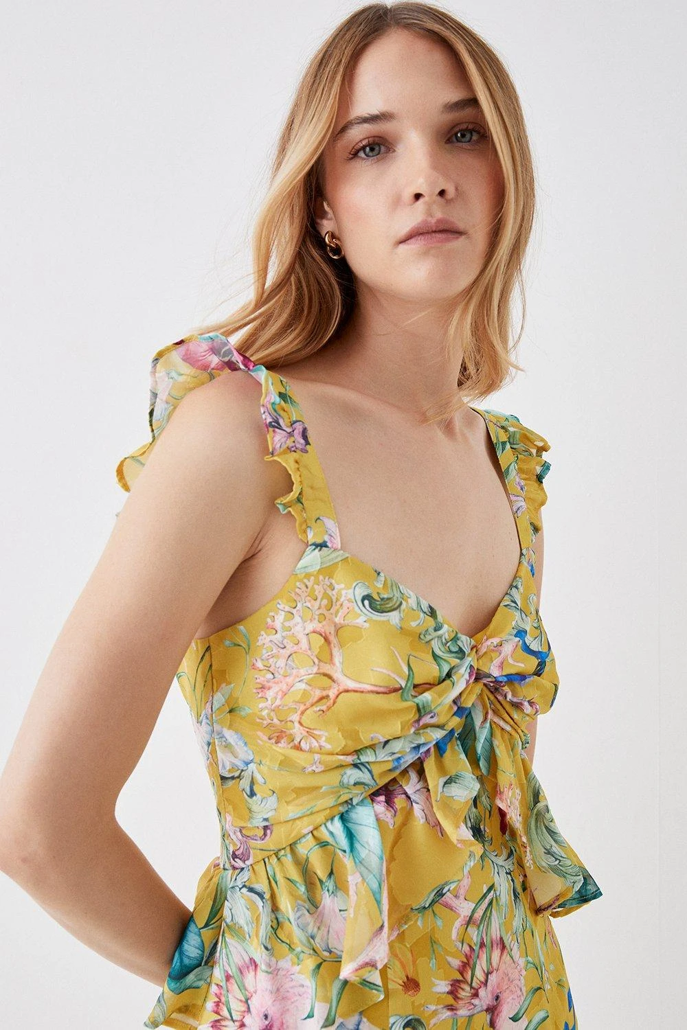 Coast The Collector Twist Front Georgette Jacquard Midi Dress 5 Coast The Collector Twist Front Georgette Jacquard Midi Dress - Image 3